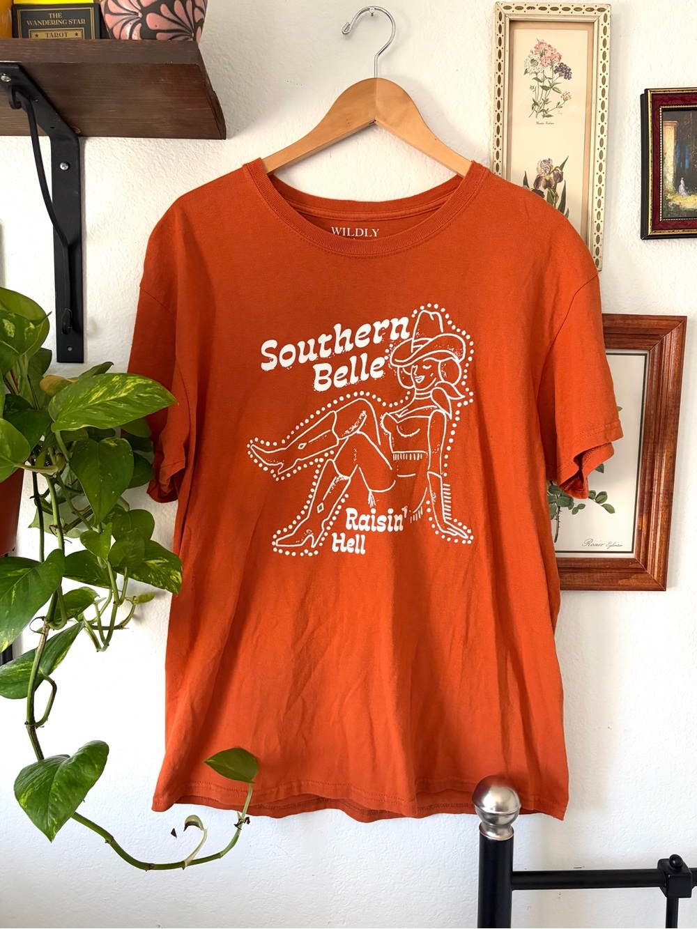 Wildly "Southern Belle" Graphic Tee in Rust Orange